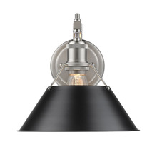 Golden 3306-1W PW-BLK - Orwell 1-Light Wall Sconce in Pewter with Matte Black