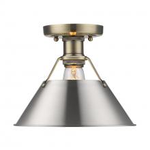 Golden 3306-FM AB-PW - Orwell 1-Light Flush Mount in Aged Brass with Pewter