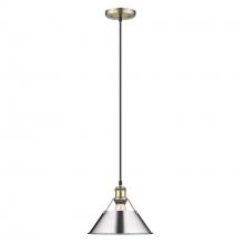 Golden 3306-M AB-CH - Orwell 10" Wide Medium Pendant in Aged Brass with Chrome