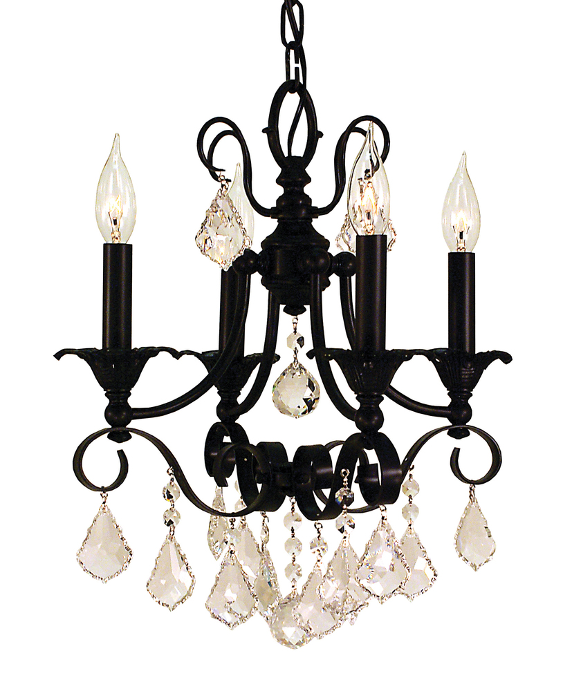 4-Light Matte Black Liebestraum Mini Chandelier