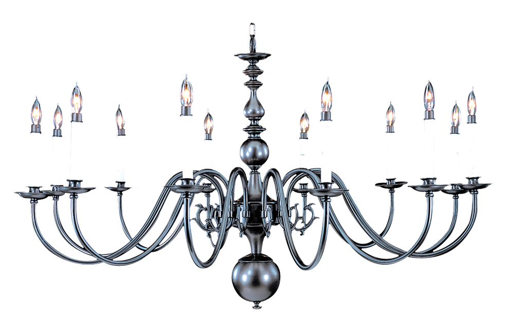 12-Light Mahogany Bronze Jamestown Foyer Chandelier