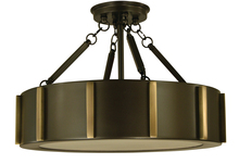 Framburg 4592 MB/AB - 4-Light 16" Mahogany Bronze/Antique Brass Pantheon Flush Mount