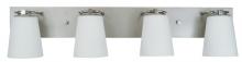 Framburg 4854 SP/PN/WH - 4-Light Satin Pewter/Polished Nickel/White Glass Mercer Bath Sconce